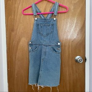 Distressed Denim Overall Dress